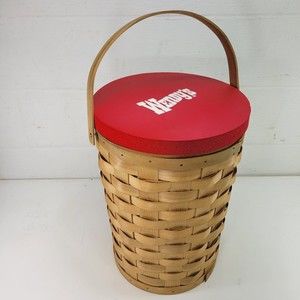 Wendy's Advertising Picnic‎ Basket Cooler Peterboro Basket Co Wendys Food Logo